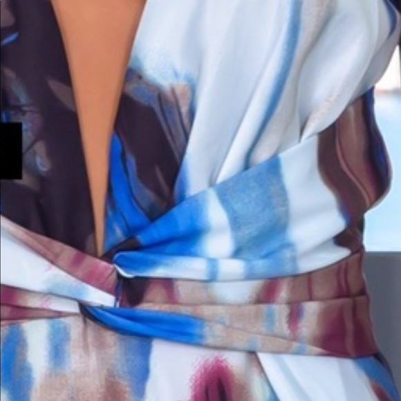 NWT blue and brown marble maxi dress - Picture 4 of 8